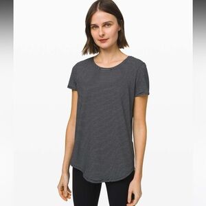 Lululemon Love Crew III Hype Stripe Charcoal/ White
